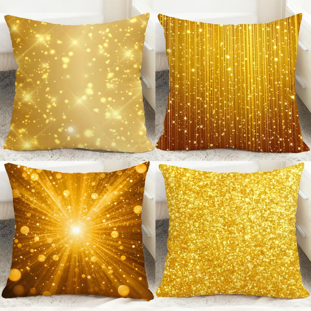 Lighting Decor And Beyond - Funda de cojín con puntos dorados
