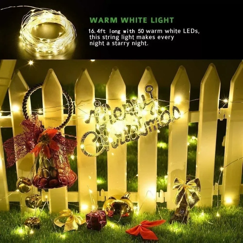 Outdoor Lighting Wedding Decor - Guirnalda de luces LED solares para