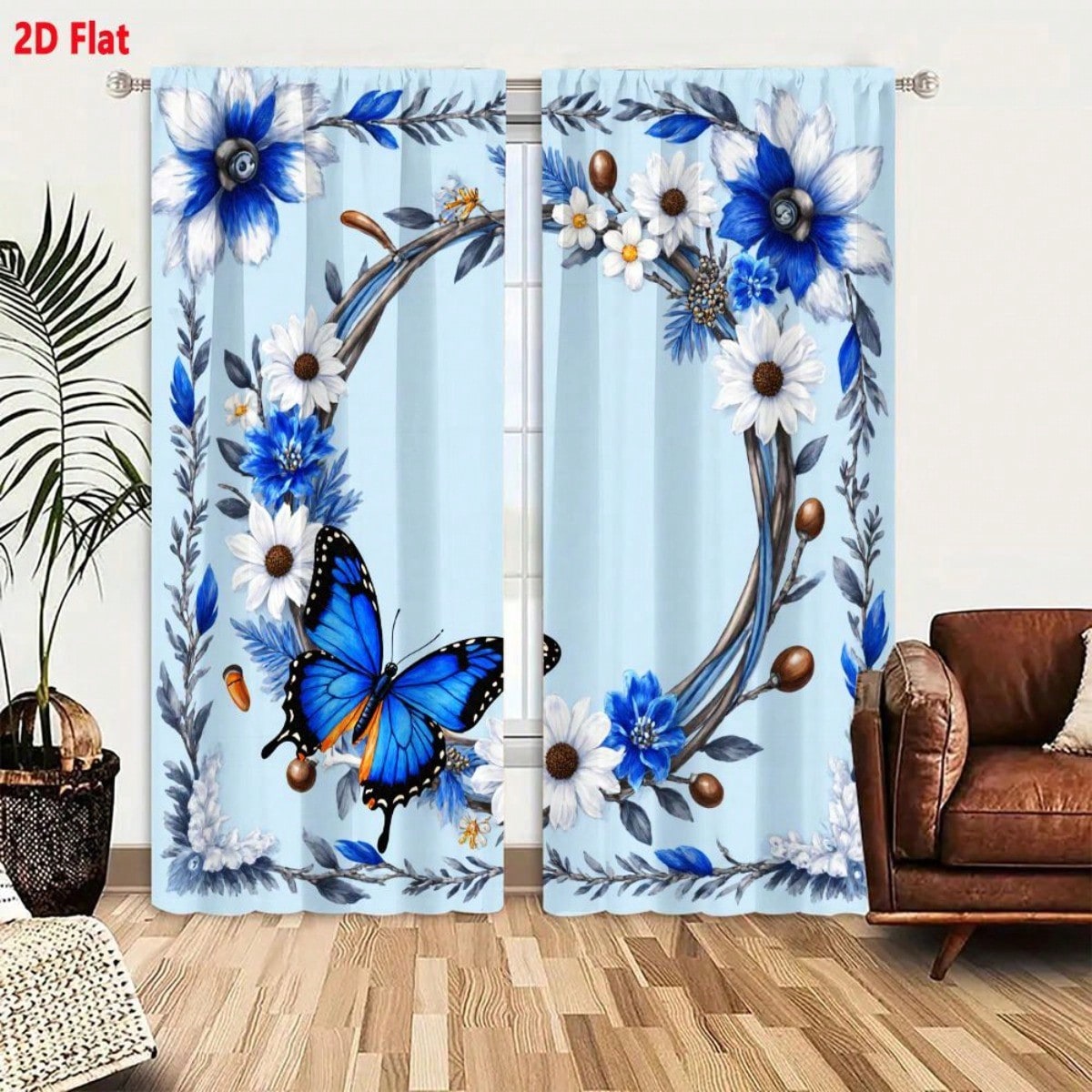 Elements Lighting Decor - 2 cortinas planas 2D con fondo