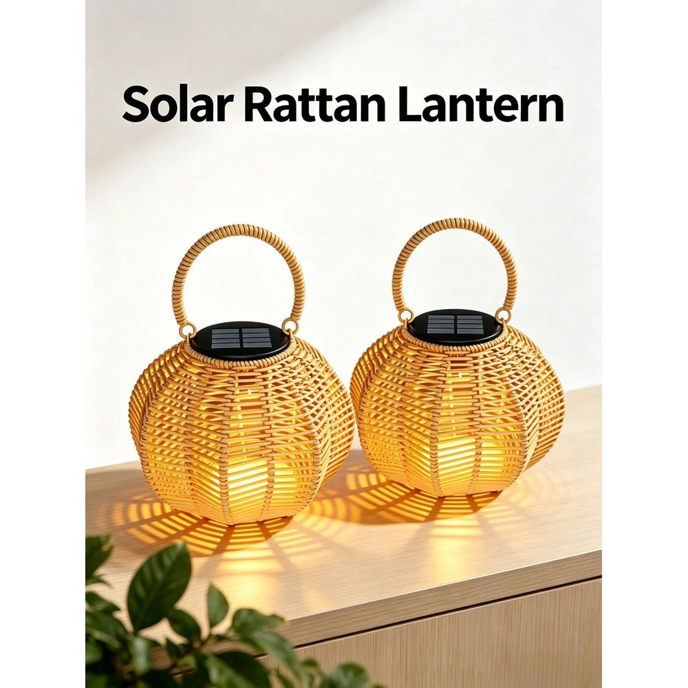 Outdoor Lighting Wedding Decor - Lámpara Solar de Ratán para Decoración