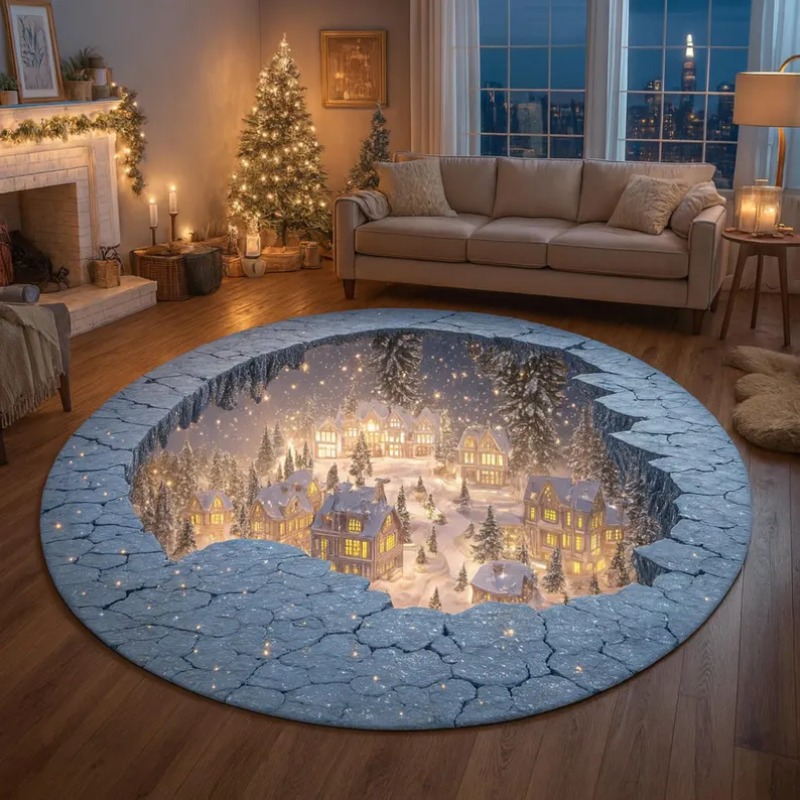 Outdoor Lighting Decor Ideas - Alfombra navideña 3D para pueblo, alfombra