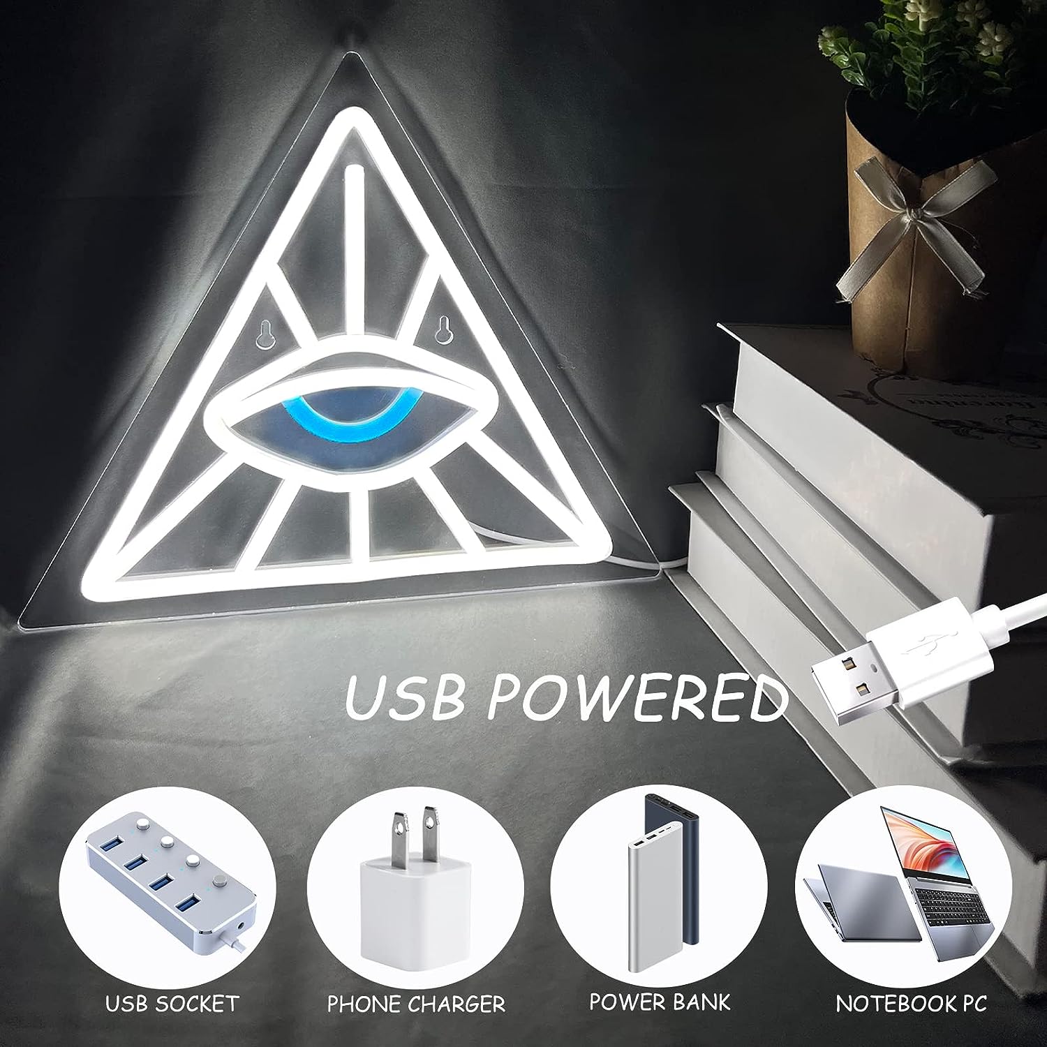 Letrero LED de Neón con Ojo en - Outdoor Lighting Decor Ideas reseña y precio