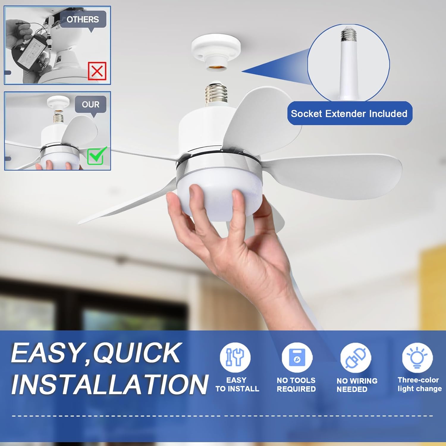 Ventilador de Techo con Luz y  - Lighting Decor For Room reseña y precio