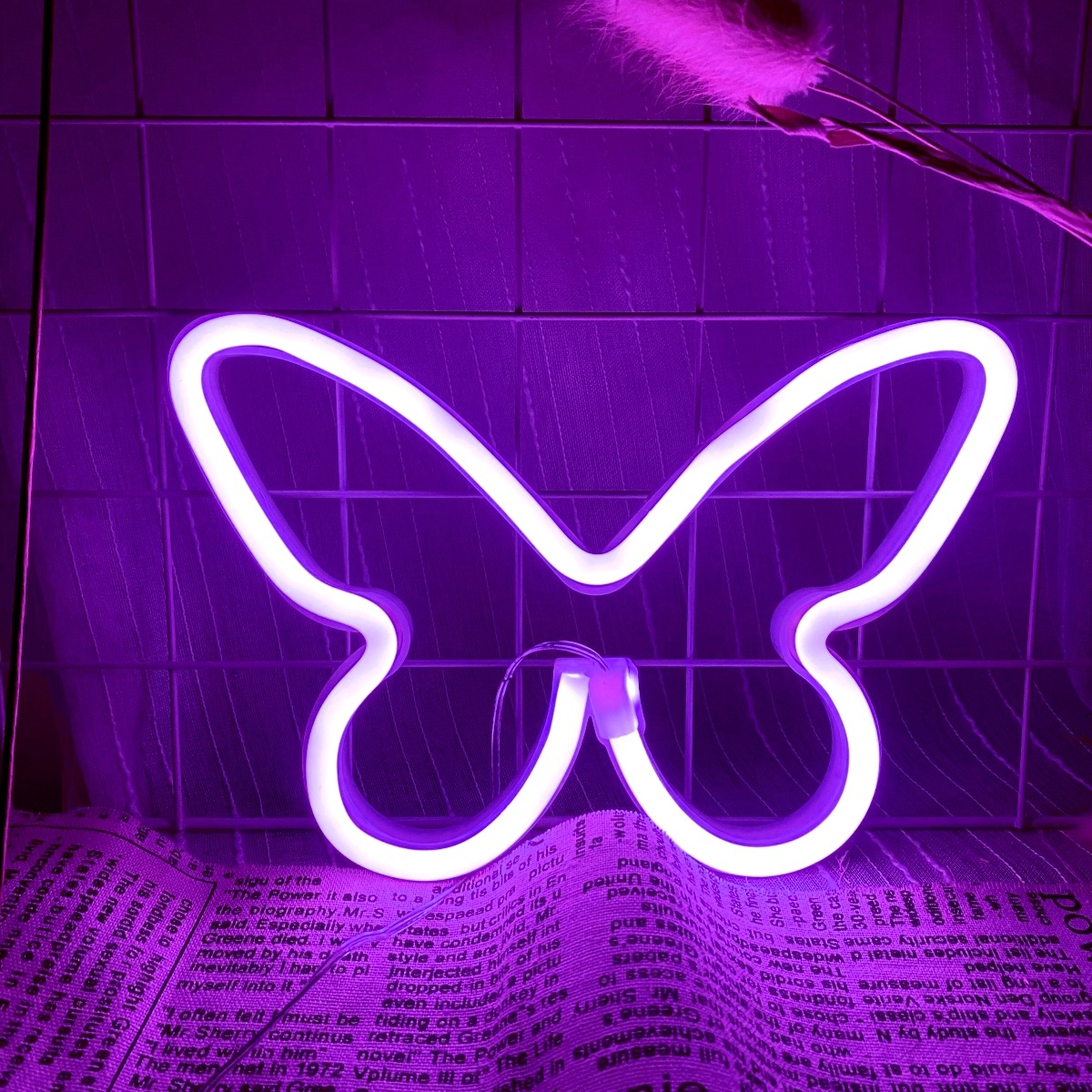 Luces de neón de mariposa LED, - Foyer Lighting Wall Decor reseña y precio