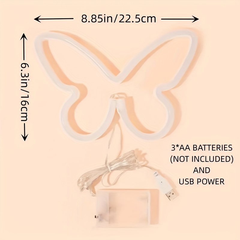 Luces de neón de mariposa LED, - Foyer Lighting Wall Decor reseña y precio