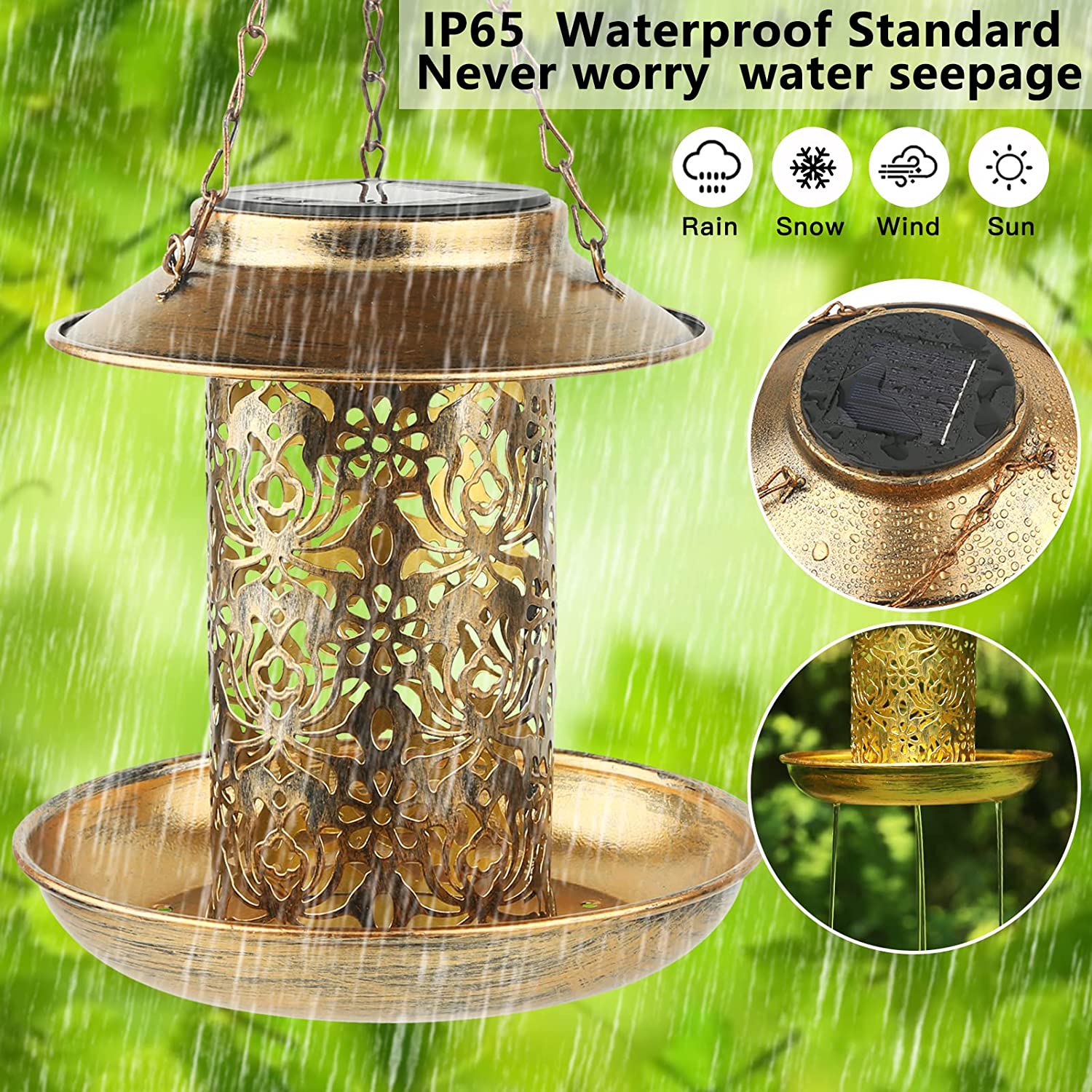 Comedero Solar para pájaros, c - Outdoor Lighting Decor Ideas reseña y precio