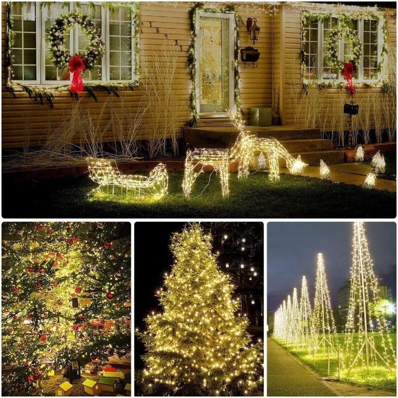 Guirnalda de luces LED solares - Outdoor Lighting Wedding Decor reseña y precio