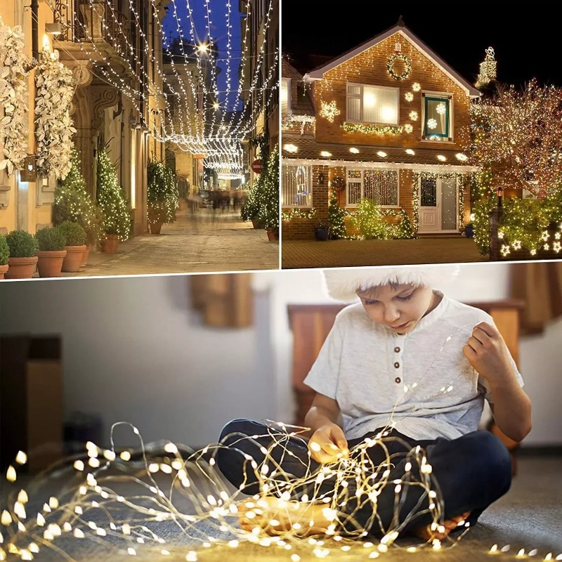 Guirnalda de luces LED solares - Outdoor Lighting Wedding Decor reseña y precio