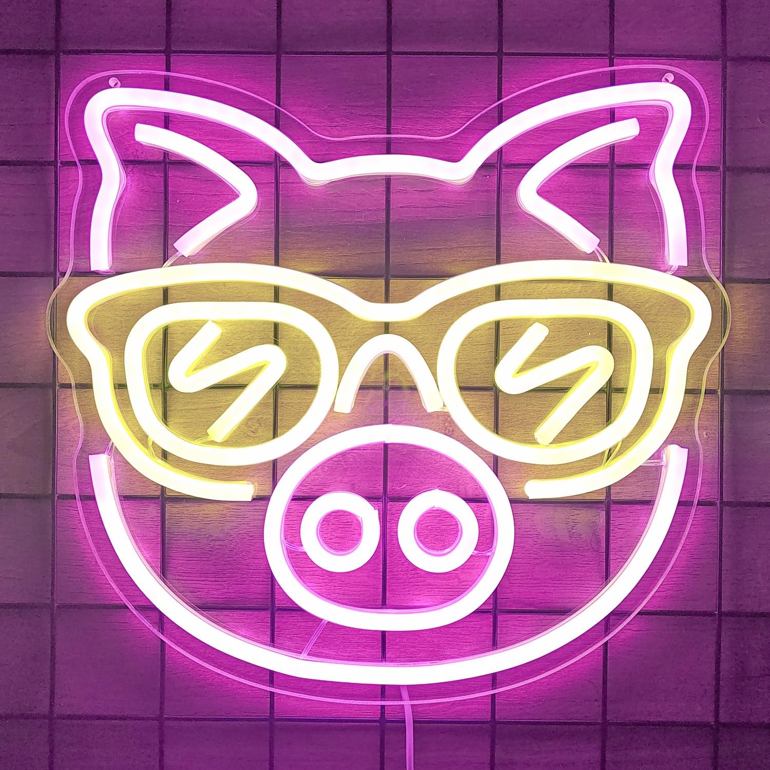 Cerdo rosa con gafas amarillas - Outdoor Lighting Decor Ideas reseña y precio