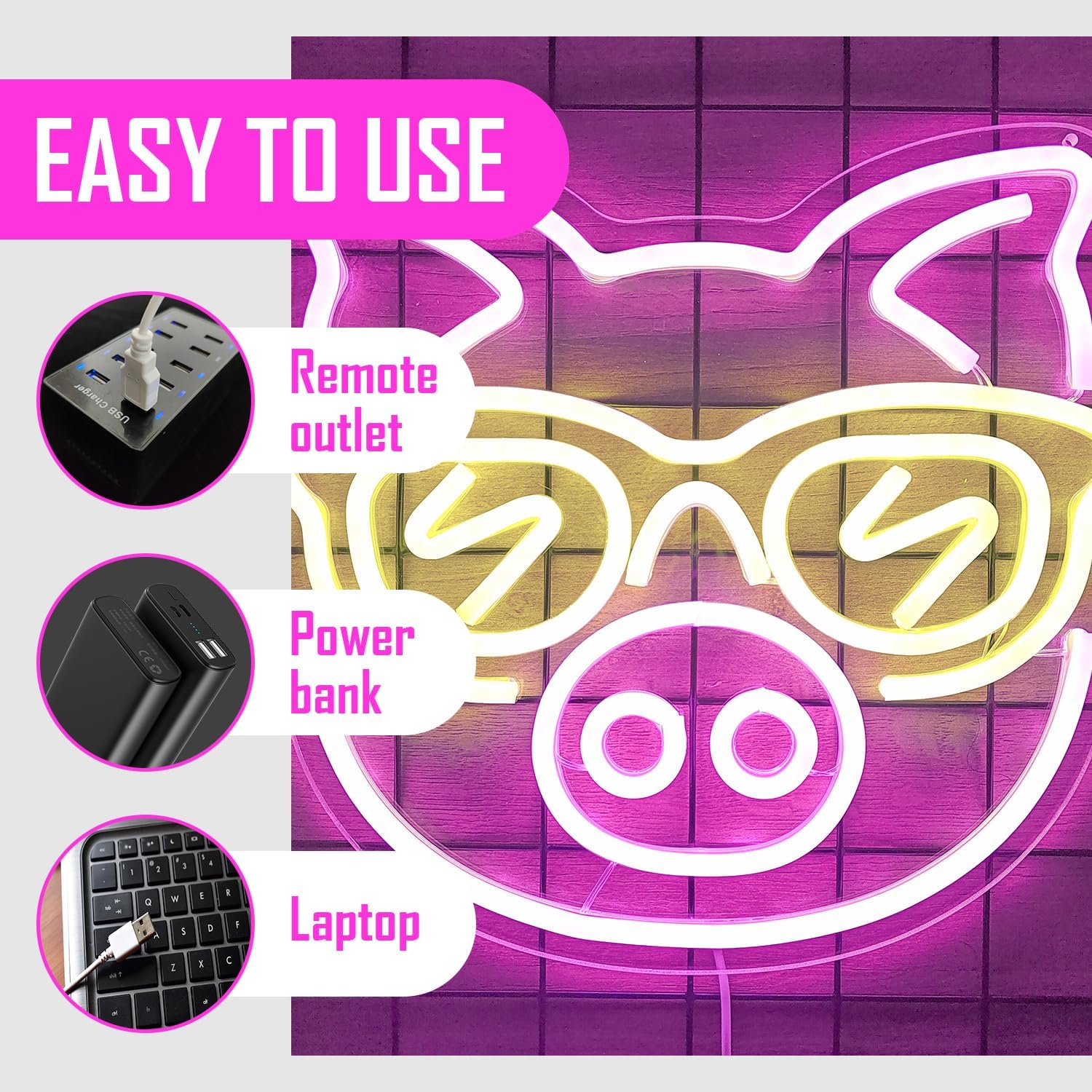 Cerdo rosa con gafas amarillas - Outdoor Lighting Decor Ideas reseña y precio