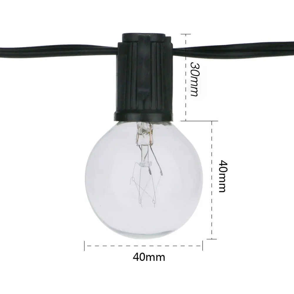 Guirnalda de Luces G40 de 8 Me - Outdoor Lighting Wedding Decor reseña y precio